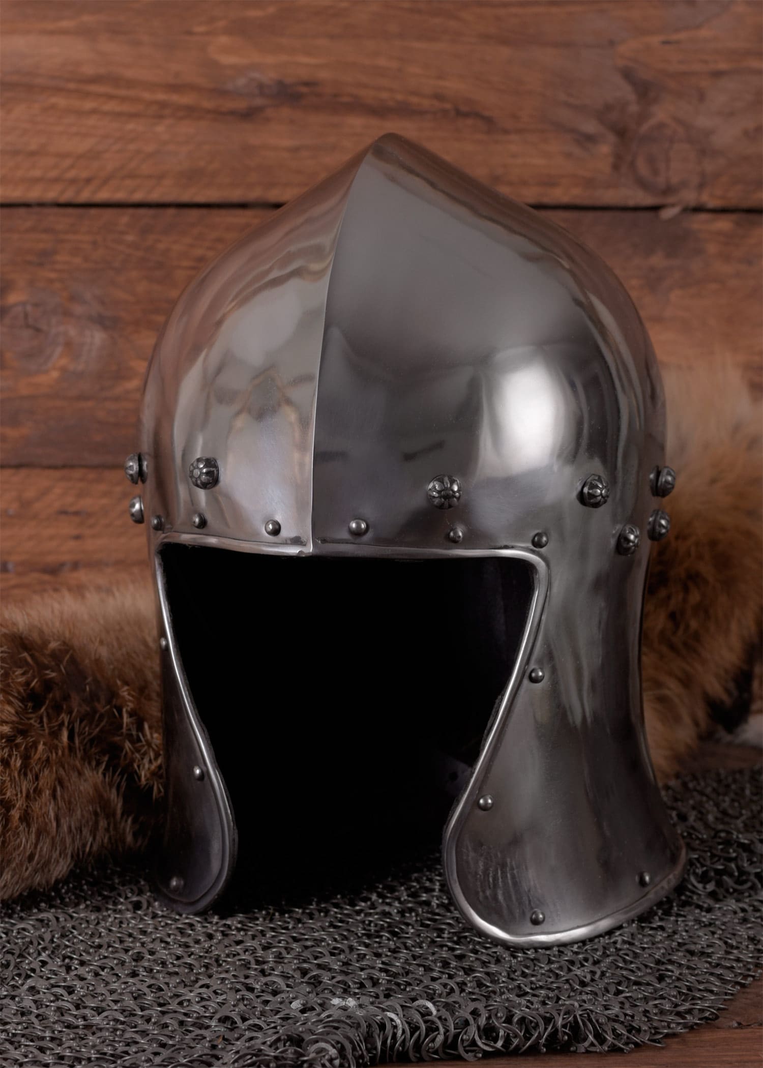 Barbuta Nord-Italiana, acciaio 1,6 mm - immagine 2