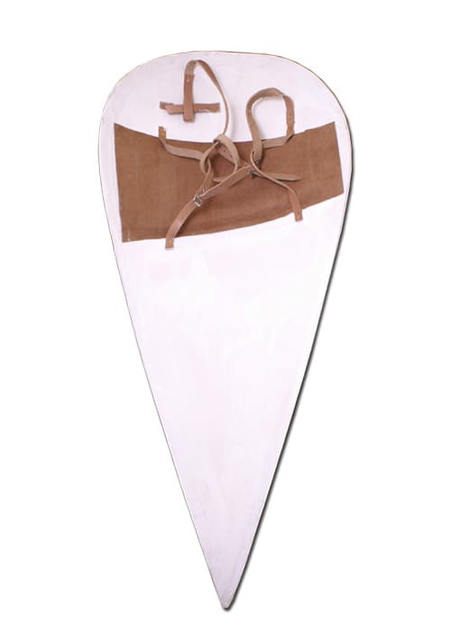 Scudo Normanno in legno, bianco - immagine 2