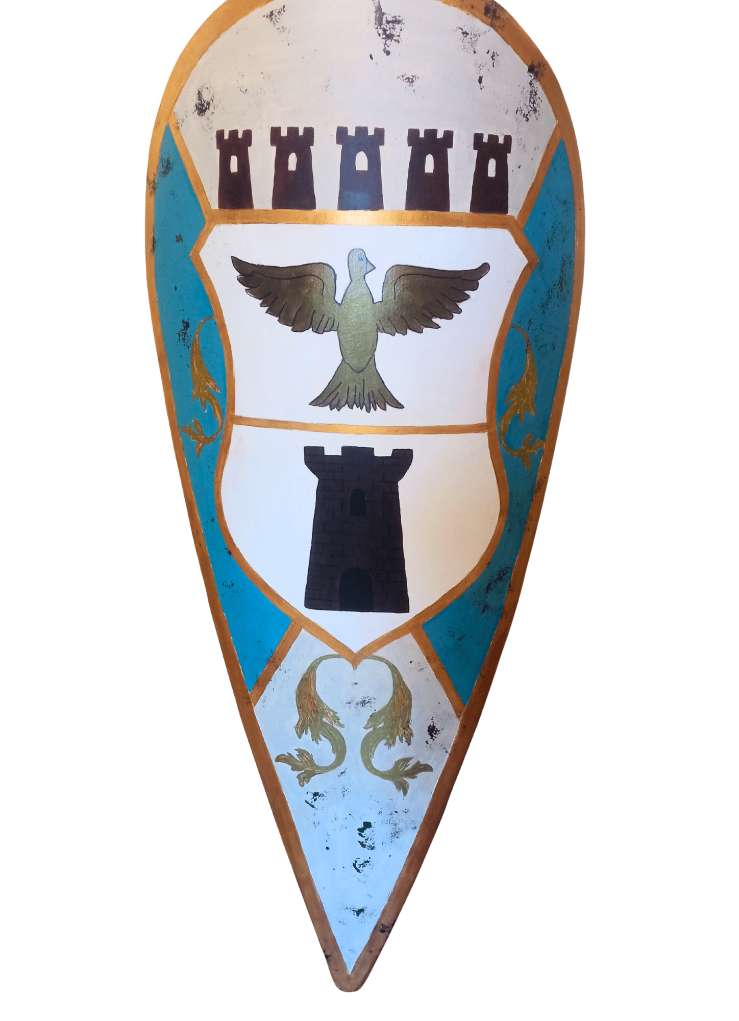 Scudo Normanno in legno, bianco - immagine 7