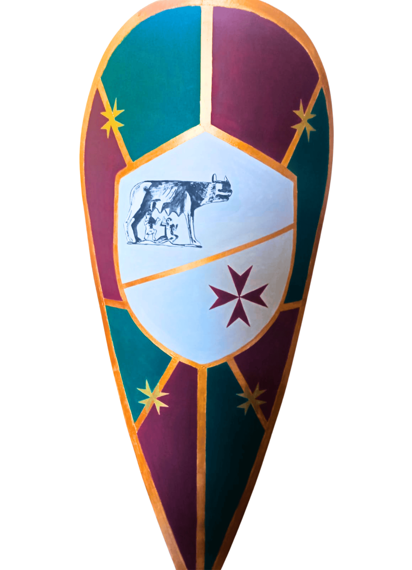 Scudo Normanno in legno, bianco - immagine 6