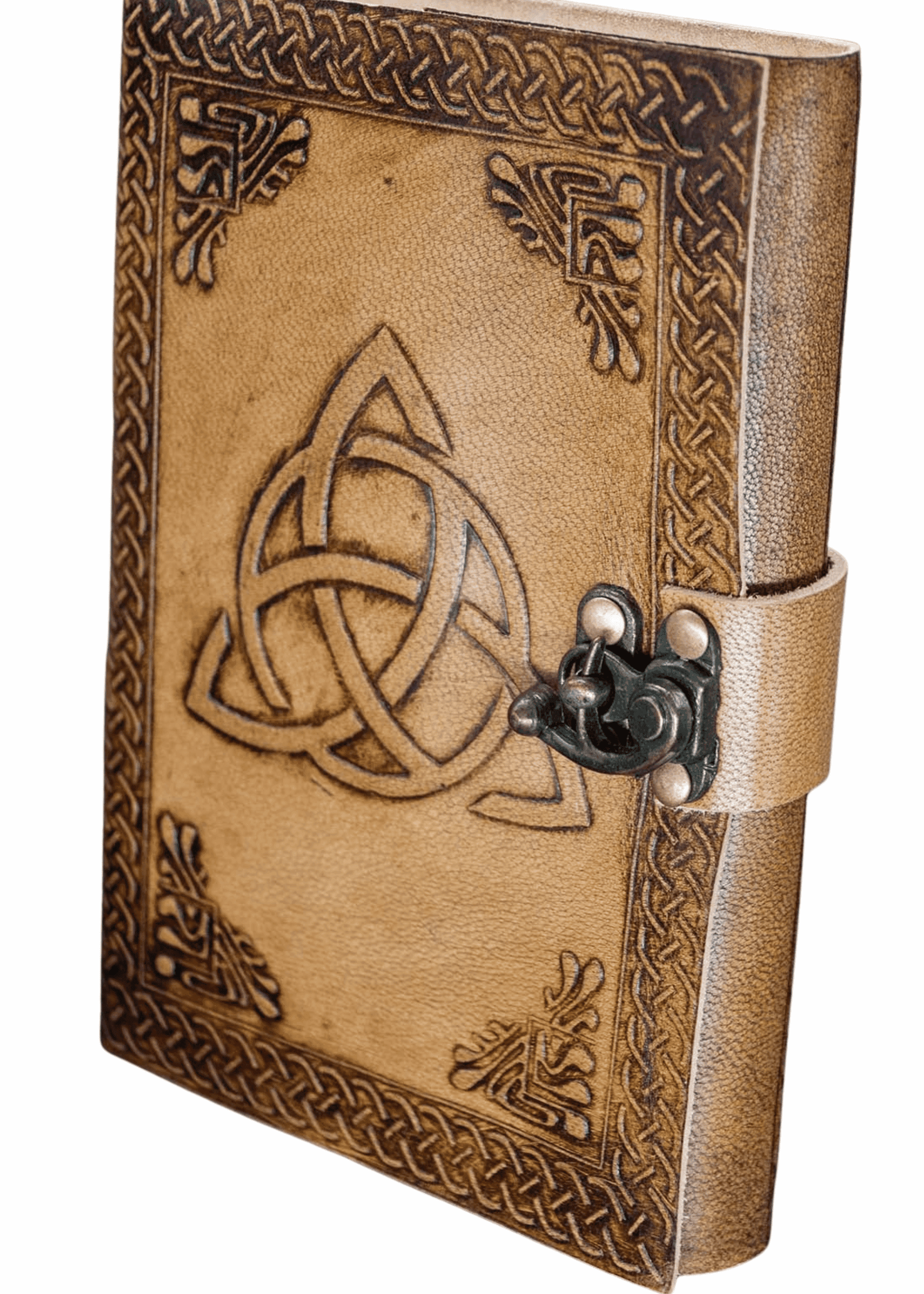 Quaderno con triquetra in cuoio