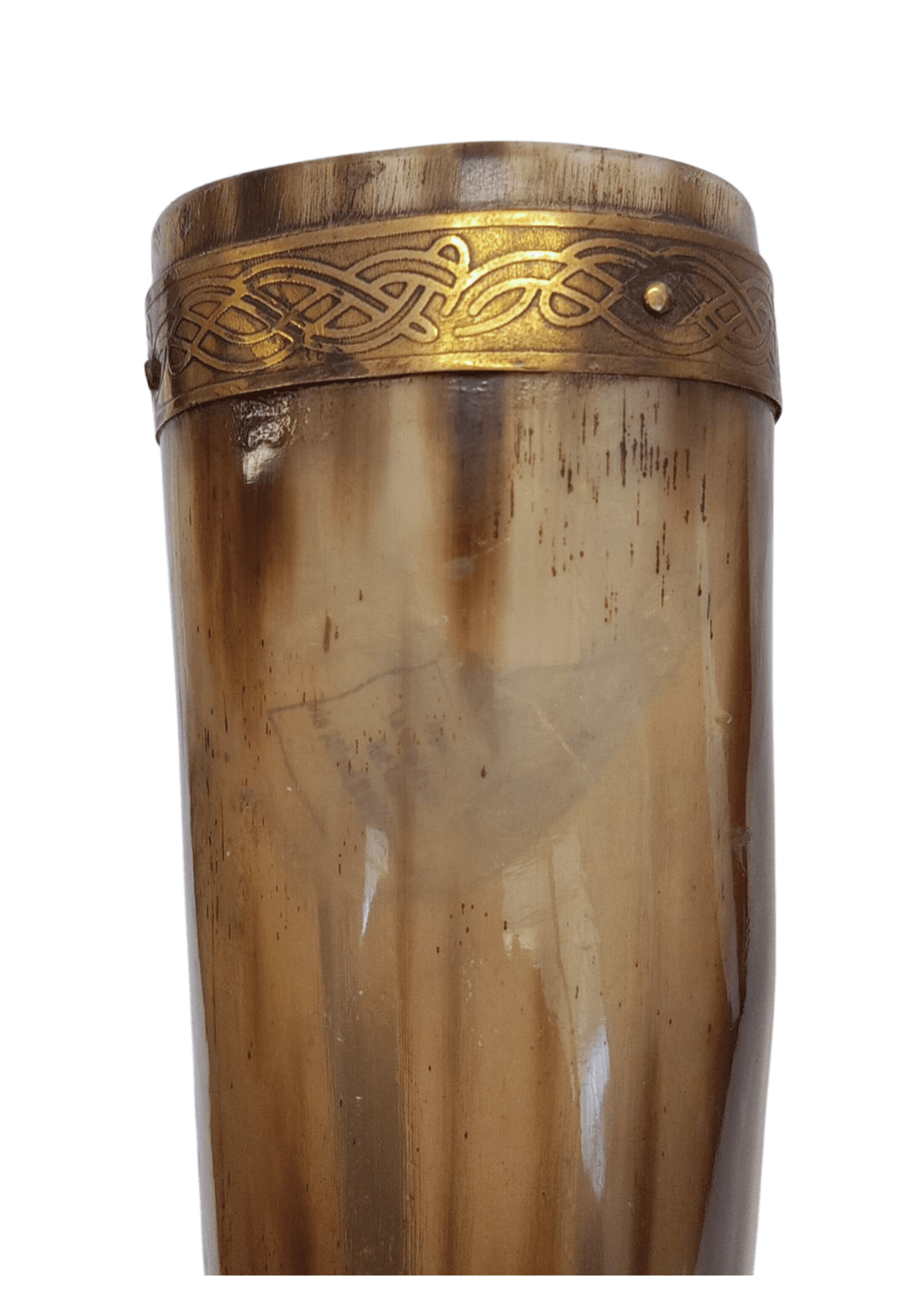 Corno cerimoniale con decorazioni in ottone, mod.2 - immagine 3